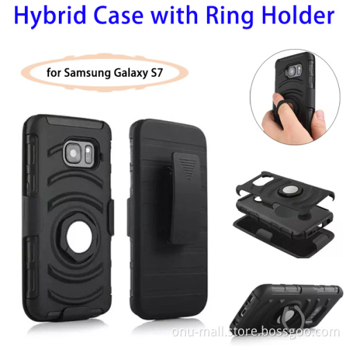 HOT Products 3 in 1 Phone Case with Ring Holder for Samsung Galaxy S7 Case